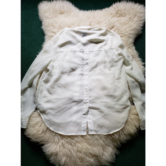 Sheer white button up - Picture 2 of 3
